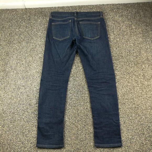 Uniqlo Jeans Selvedge 31x31 Slim Straight Fit Japanese Kaihara Denim Dark Blue - Picture 7 of 12